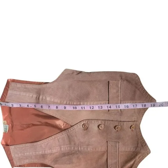 Vintage FRANÇOIS MOREAU Brown Suede Button Front Vest - 3 - Picture 6 of 6